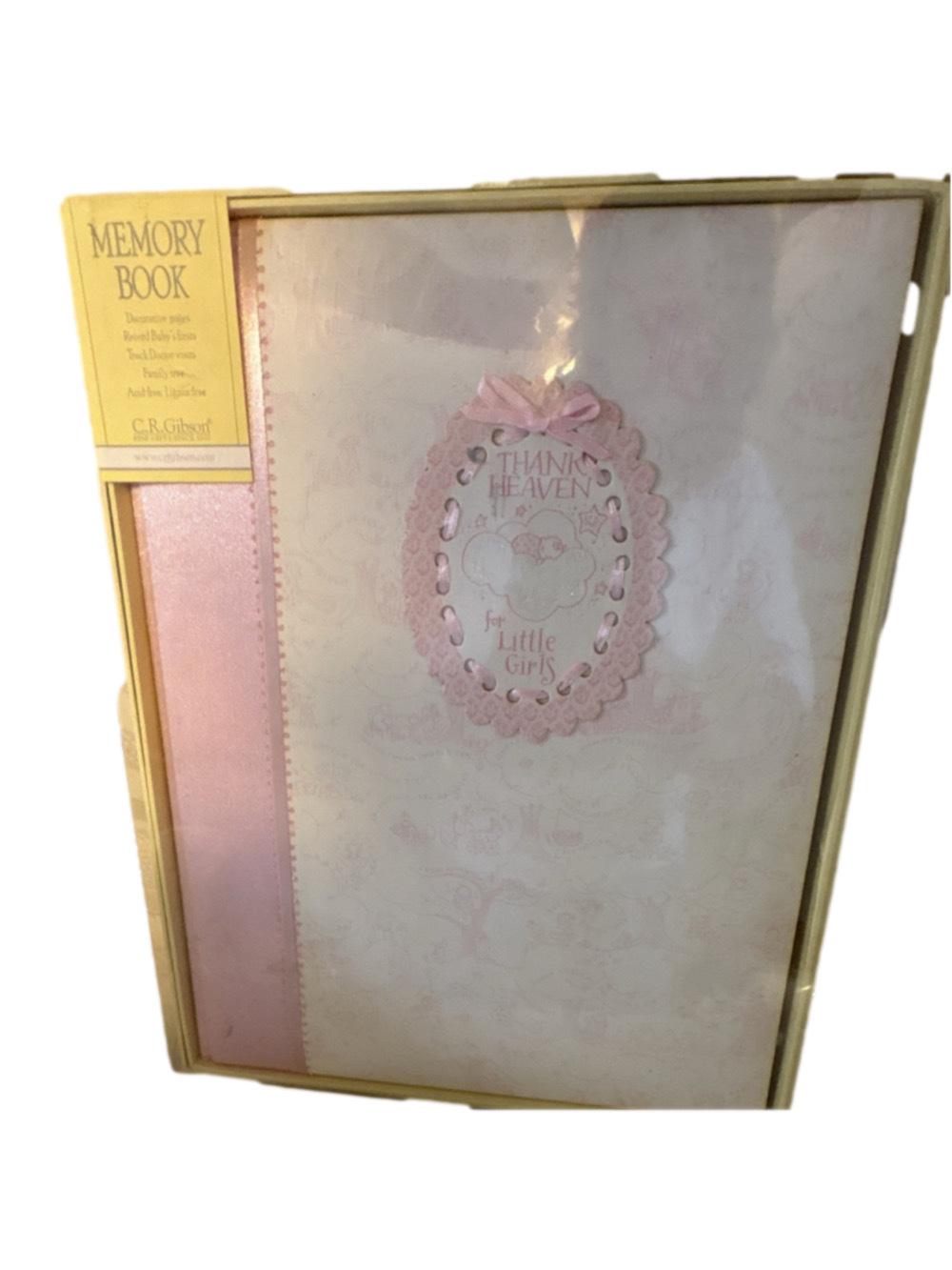 C.R. Gibson Heaven Sent Girl Memory Book Pink/White “Thank Heaven”
